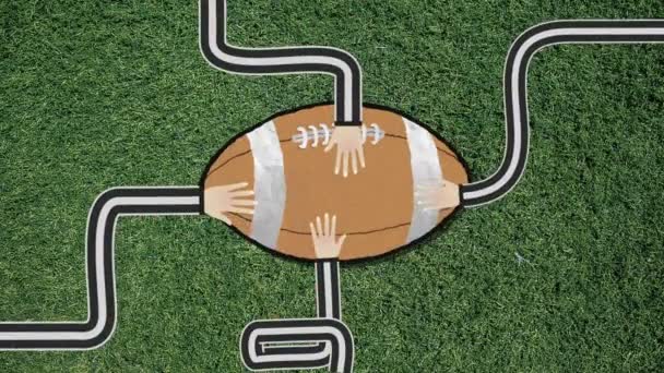 Pitkä käsi kokoaminen jalkapallo Cutout Retro Style Confetti
 - Materiaali, video