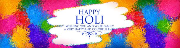 そのホーリーを意味するヒンディー語ホーリー Hain のメッセージと色祭祭典のカラフルなプロモーション背景 - ベクター画像