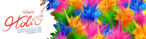 colorful promotional background for Festival of Colors celebration with message in Hindi Holi Hain meaning Its Holi - Vector, Image