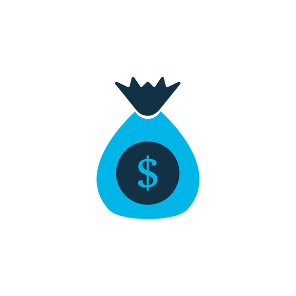 Money sack icon colored symbol. Premium quality isolated finance bag element in trendy style. - Photo, Image