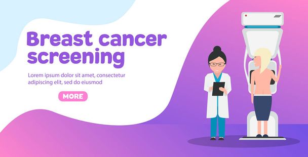 Breast cancer screening banner - Vector, Image
