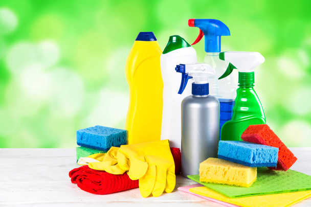 Cleaning product, household on white background. - Photo, Image