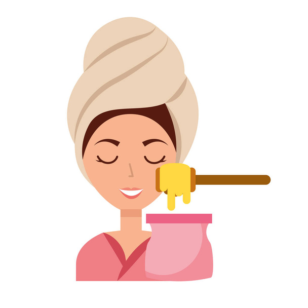 woman skin care spa - Vector, Image