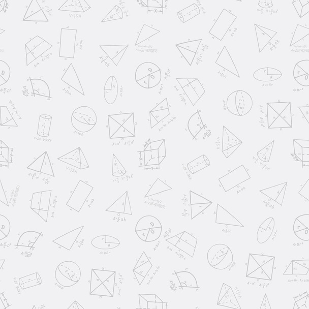 Suministros de geometría dibujados a mano en patrón sin costura. Ilustración vectorial
 - Vector, Imagen