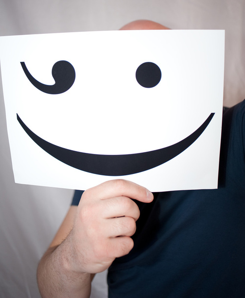 muž drží úsměv - Fotografie, Obrázek