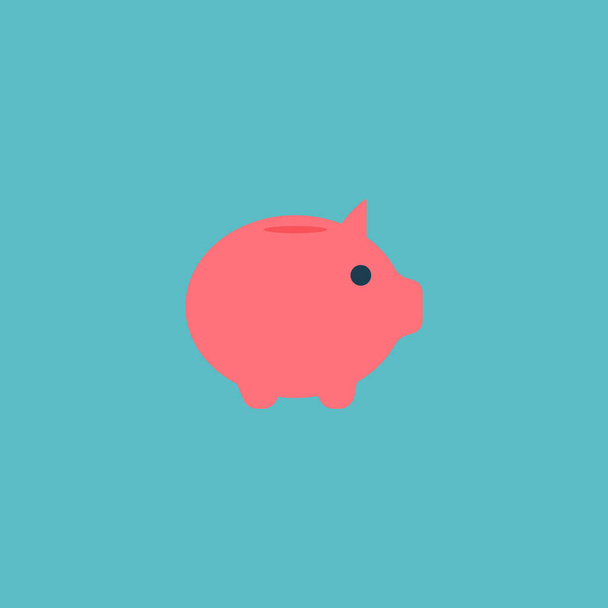 Piggy bank icon flat element. Vector illustration of piggy bank icon flat isolated on clean background for your web mobile app logo design. - Vector, Image