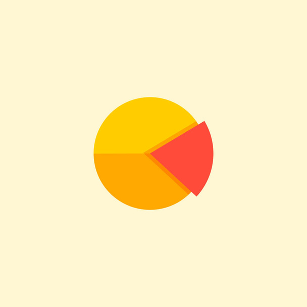 Pie chart icon flat element. Vector illustration of pie chart icon flat isolated on clean background for your web mobile app logo design. - Vector, afbeelding