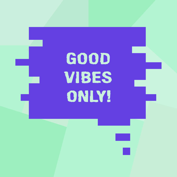Conceptual hand writing showing Good Vibes Only. Business photo showcasing Just positive emotions feelings No negative energies Speech Bubble in Puzzle Piece Shape for Presentation Ads. - Photo, Image