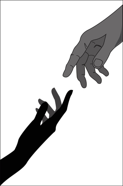 Touching Hands - Vector, Image