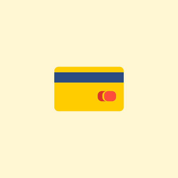 Credit card icon flat element. Vector illustration of credit card icon flat isolated on clean background for your web mobile app logo design. - Vector, Image