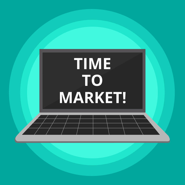 Texto de escritura de palabras Time To Market. Concepto de negocio para el momento adecuado para hacer movimientos financieros bolsa de valores
. - Foto, imagen