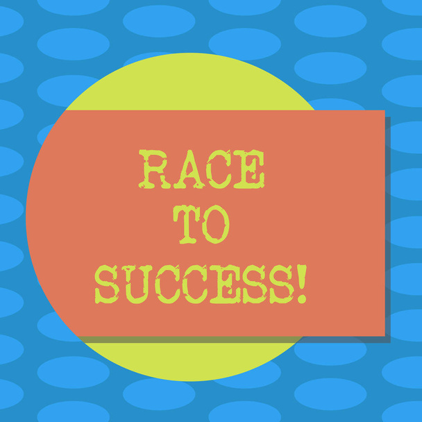 Scrittura di testi Race To Success. Business concept per la concorrenza per un buon sviluppo business di successo Blank Forma rettangolare a colori con ombra che esce da un cerchio foto
. - Foto, immagini