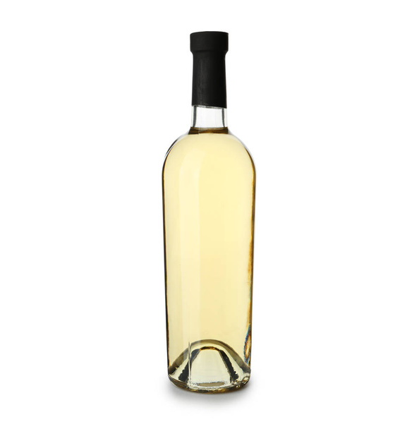 Bottle of tasty wine on white background - Fotó, kép