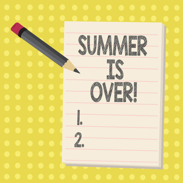 Текст для написания слов Summer Is Over. Бизнес-концепция для конца перерыва хорошие воспоминания от поездок и времени отдыха
. - Фото, изображение