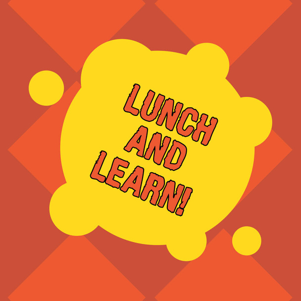 Handwriting text writing Lunch And Learn. Concept meaning Have meal and study motivation for education learning eating Blank Deformed Color Round Shape with Small Circles Abstract photo. - Photo, Image