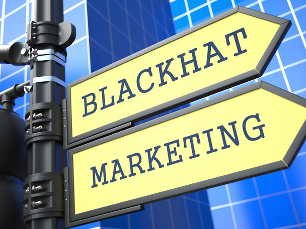 üzleti koncepció. blackhat marketing jel. - Fotó, kép