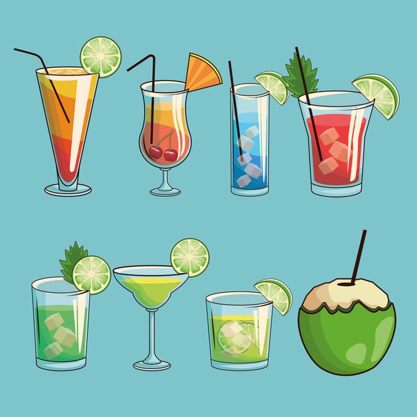 tropical cocktail poster - Vetor, Imagem