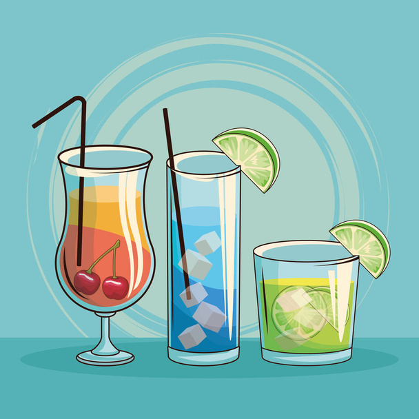 tropische cocktail poster - Vector, afbeelding