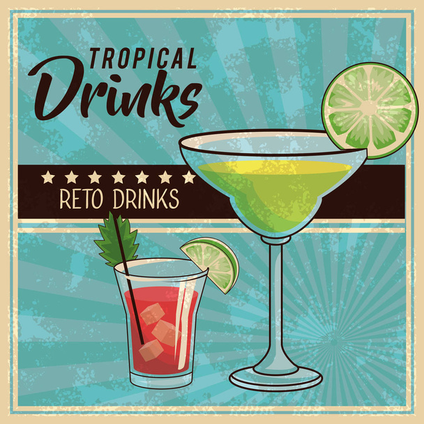 cartel de cóctel tropical
 - Vector, imagen