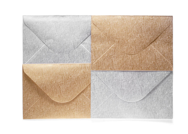 Paper envelopes on white background - Fotoğraf, Görsel