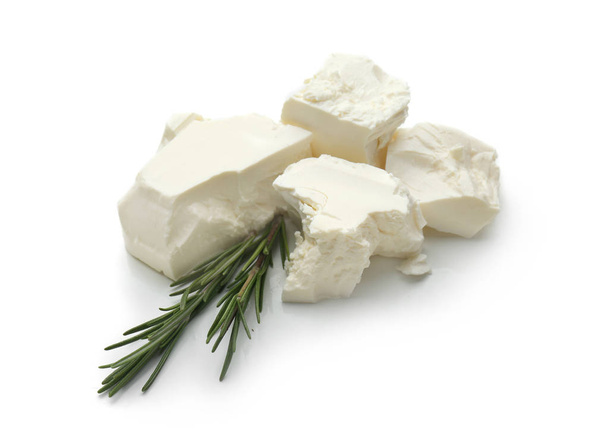 Вкусный сыр фета на белом фоне
 - Фото, изображение