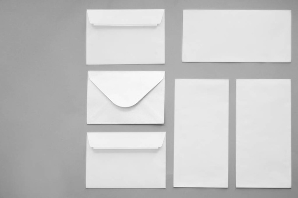 Many blank envelopes on light background - Zdjęcie, obraz