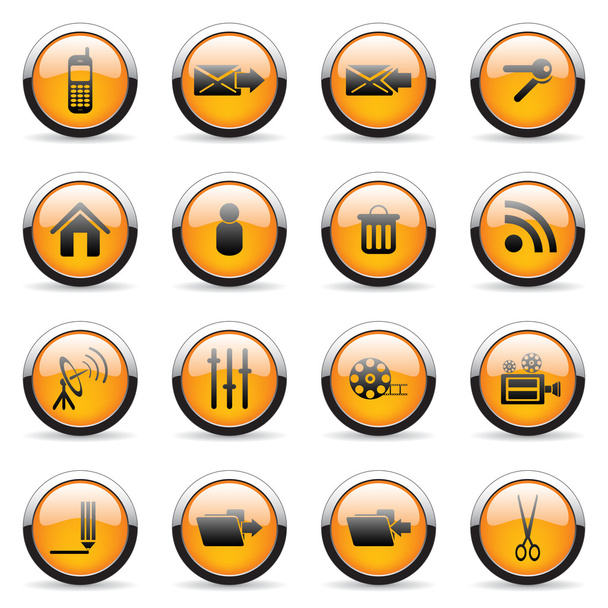 オレンジ色のボタン - ベクター画像