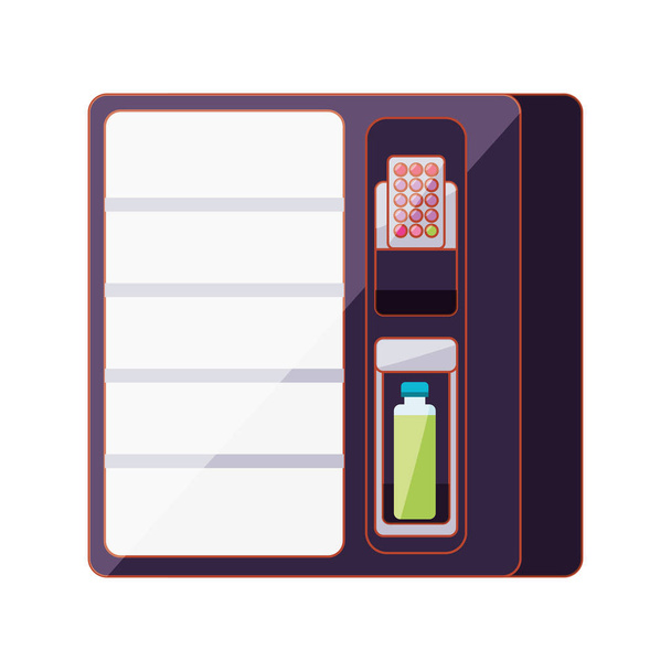 automat z projektowania ilustracja wektorowa ikona na białym tle napoje w butelkach - Wektor, obraz