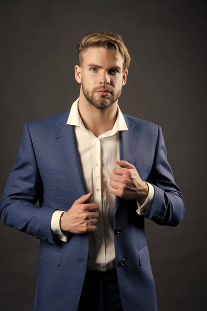 Man in formal suit jacket, shirt, fashion - Фото, зображення