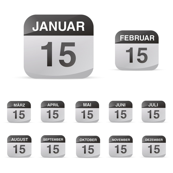 calendar set icon symbol month year calendar sheet kalendarium birthday holiday office diary - Vector, Image