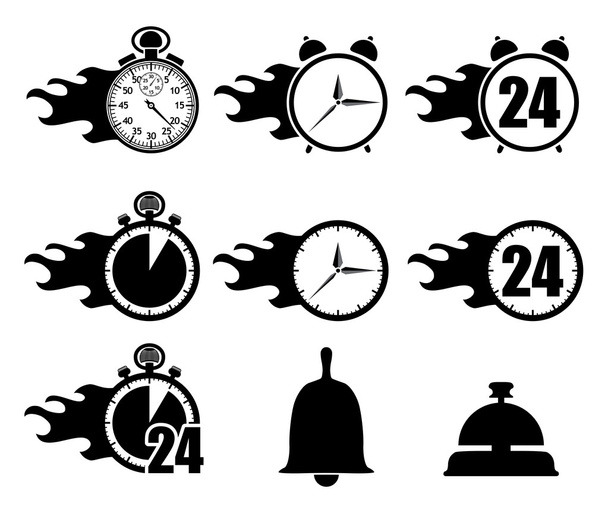 Icon set clocks - Vector, Image