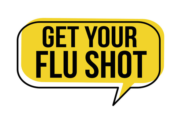 Получить прививку от гриппа пузырь речи на белом фоне, векторная иллюстрация
 - Вектор,изображение