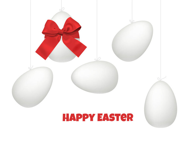 Easter eggs concept, festive vector realistic design - Vetor, Imagem