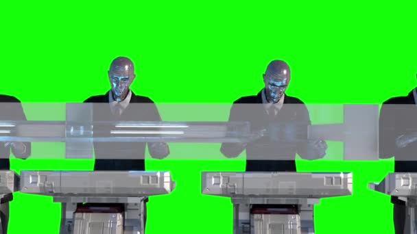 3d renderização robôs humanóides trabalhando
  - Filmagem, Vídeo