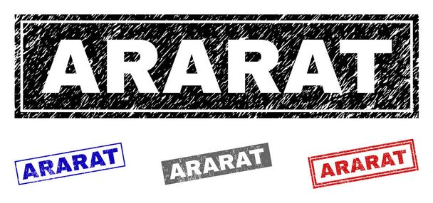 Grunge ARARAT Textured Rectangle Watermarks - Vector, Imagen