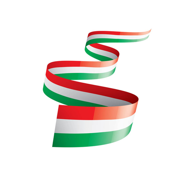 Ungheria bandiera, illustrazione vettoriale su sfondo bianco - Vettoriali, immagini