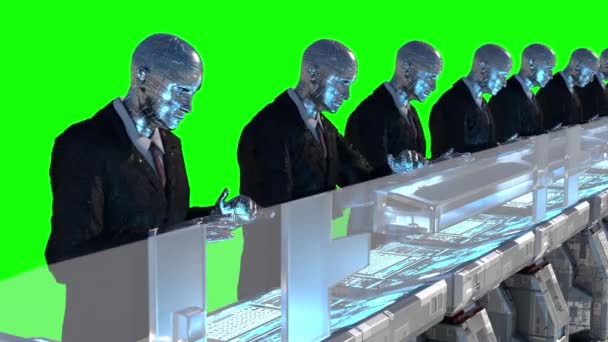 3D rendering ανθρωποειδή ρομπότ που εργάζονται  - Πλάνα, βίντεο