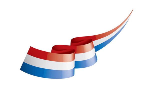 Beyaz arkaplanda Hollanda bayrağı, vektör illüstrasyonu - Vektör, Görsel