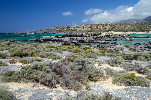 Elafonisi île située près de l'angle sud-ouest de l'île méditerranéenne de Crète, Grèce
 - Photo, image