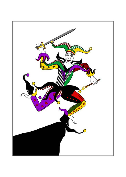 the playing card for poker with joker and elements - Vector, Image