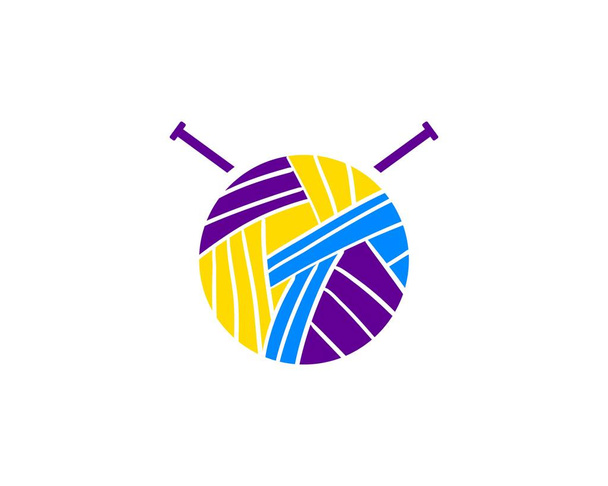 пряжа и вязание иглы логотип для ремесла, связанные сайт или бизнес
 - Вектор,изображение