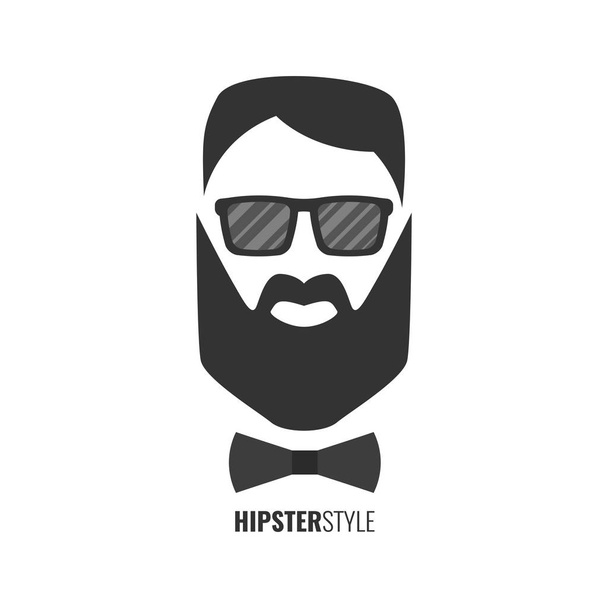 Hipster moda hombre pelo y barbas. Concepto de estilo Hipster. Ilustración vectorial
.  - Vector, Imagen