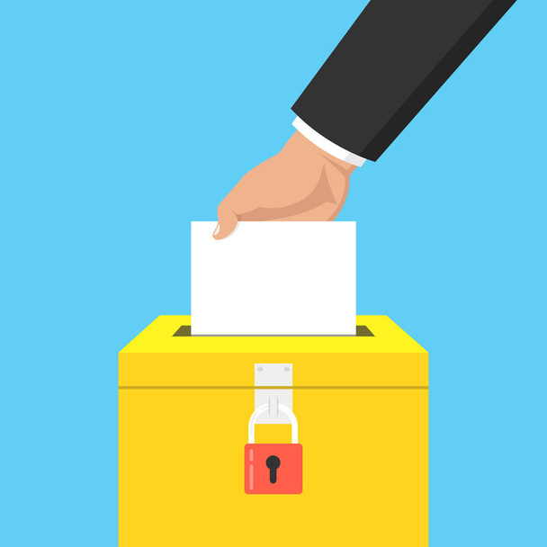 Voter boîte verrouillée avec des votes. Illustration vectorielle du concept de vote
. - Vecteur, image
