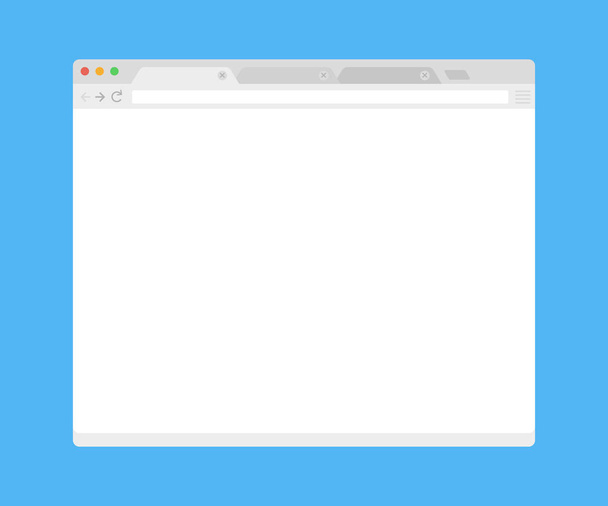 Open Internet browser window in a flat style. Design a simple blank web page. - Vector, Image