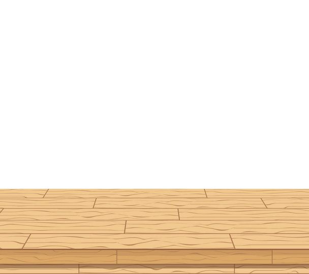 Wood table top on white background. Vector illustration. - Vector, Image