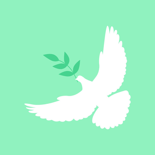 Mír holubice s zelenou větev. Vektorové ilustrace.  - Vektor, obrázek