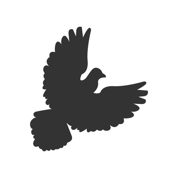 A pomba voa. Símbolo pássaro isolado no fundo branco. Ilustração vetorial
. - Vetor, Imagem