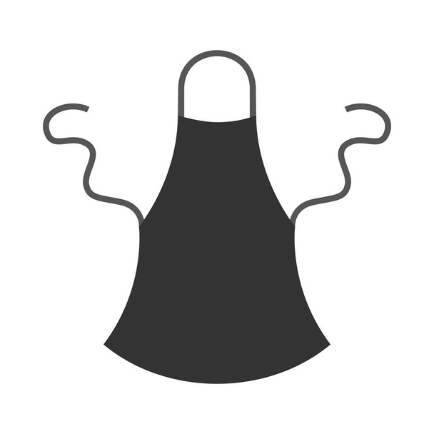 Black kitchen apron. Vector illustration. - Vector, Image