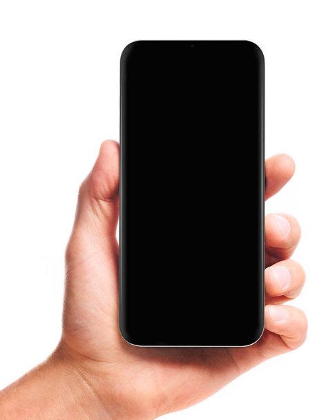 hand holding bezel-less smartphone - Photo, Image