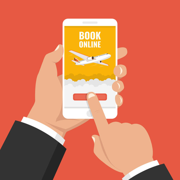 Booking online flights travel or ticket. Vector illustration. - Vector, Image